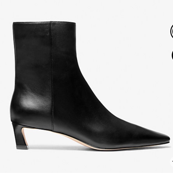 NWOT MICHAEL Michael Kors Black Kitten Heel Ankle Boots - Picture 2 of 6
